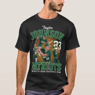 Camiseta Jugador de béisbol Foto personalizada Bootleg Retr