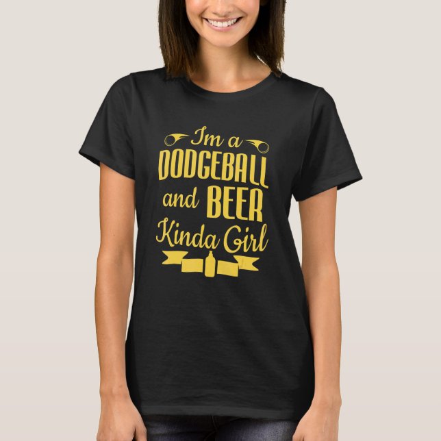 Camiseta Jugador De Béisbol Im A Dodgeball & Beer Kinda Chi (Anverso)