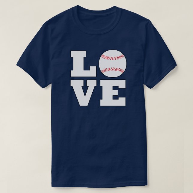 Camiseta Jugador de Béisbol LOVE o Equipo Deportivo Coach (Diseño del anverso)