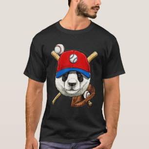 Camiseta Jugador de béisbol Panda Gigante Lanzador Receptor