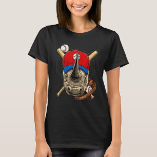 Camiseta Jugador de béisbol Rinoceronte Lanzador Receptor B