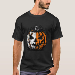 Camiseta Jugador de béisbol Scary Pumpkin Vintage Costume H