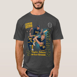Camiseta Jugador de Béisbol Senior Collage de Fotos Persona