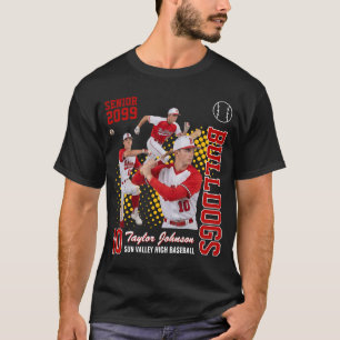 Camiseta Jugador de Béisbol Senior Collage de Fotos Persona