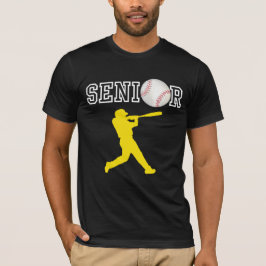 Camiseta Jugador de béisbol senior con silueta amarilla