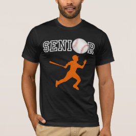 Camiseta Jugador de béisbol senior con silueta naranja