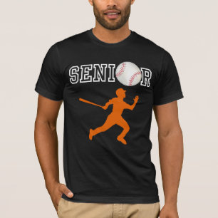 Camiseta Jugador de béisbol senior con silueta naranja