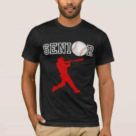 Camiseta Jugador de béisbol senior con silueta roja