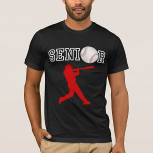 Camiseta Jugador de béisbol senior con silueta roja