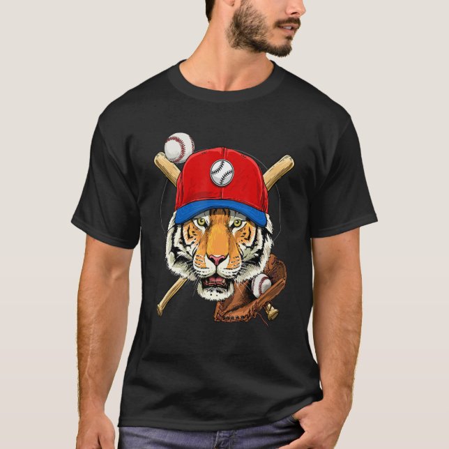Camiseta Jugador de béisbol Tiger Pitcher Catcher Baseball  (Anverso)