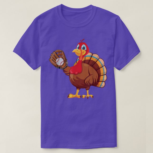 Camiseta Jugador de Béisbol Turquía Divertido Día de Acción (Diseño del anverso)