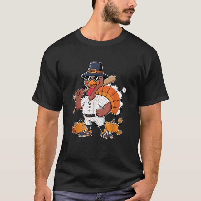 Camiseta Jugador de béisbol Turquía divertidos niños del Dí (Anverso)