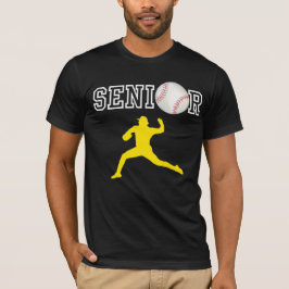 Camiseta Jugador de béisbol veterano silueta amarilla