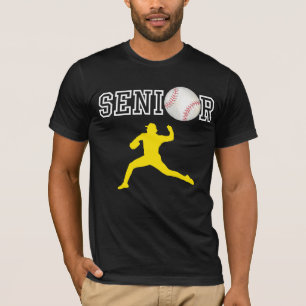 Camiseta Jugador de béisbol veterano silueta amarilla