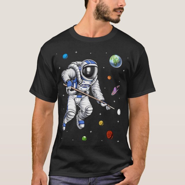 Camiseta Jugador de billar astronauta (Anverso)
