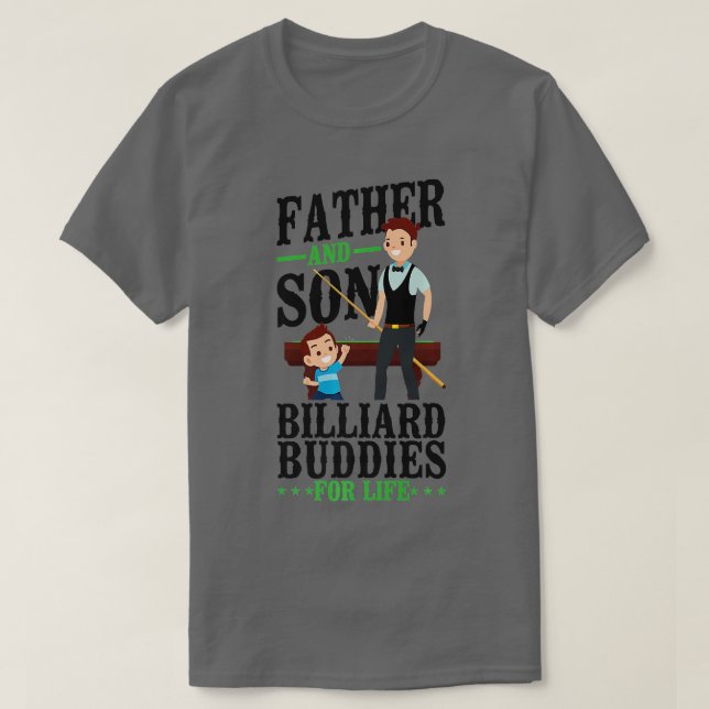 Camiseta Jugador De Billar Ball Papá Hijo Padre E Hijo (Diseño del anverso)