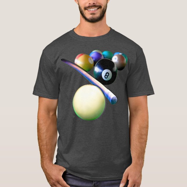 Camiseta Jugador de billar Billiard Balls Cue Snooker (Anverso)
