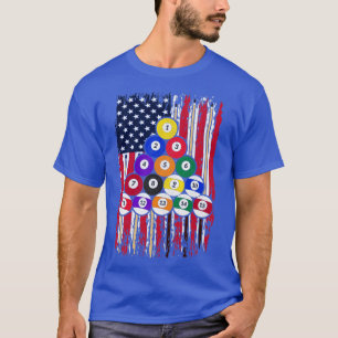Camiseta Jugador de billar con bandera estadounidense Billi