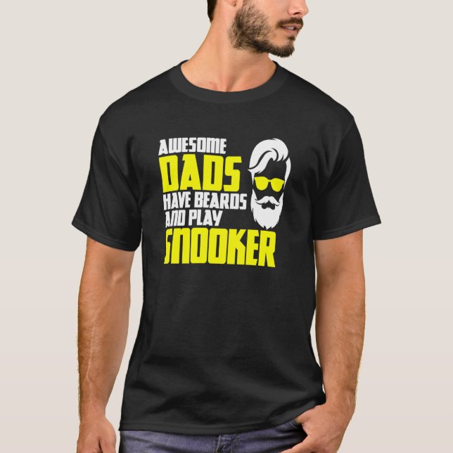 Camiseta Jugador de billar Snooker Beard Fathers Day (Anverso)