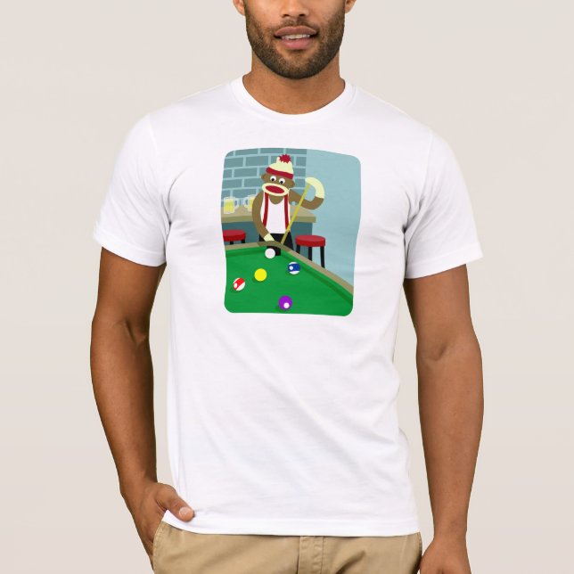 Camiseta Jugador de billares de la piscina del mono del (Anverso)