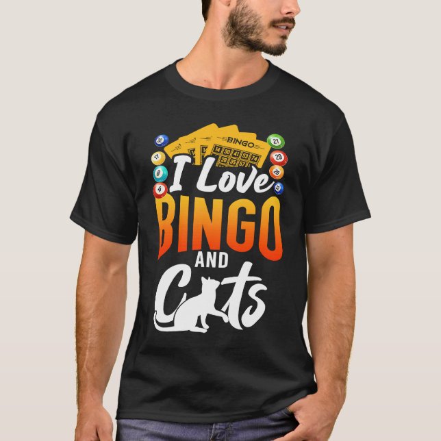 Camiseta Jugador De Bingo Gato Me Encanta Bingo Y Gatos (Anverso)