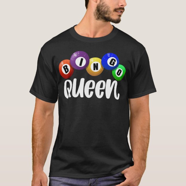 Camiseta Jugador de Bingo Reina de Bingo de Apuestas para M (Anverso)