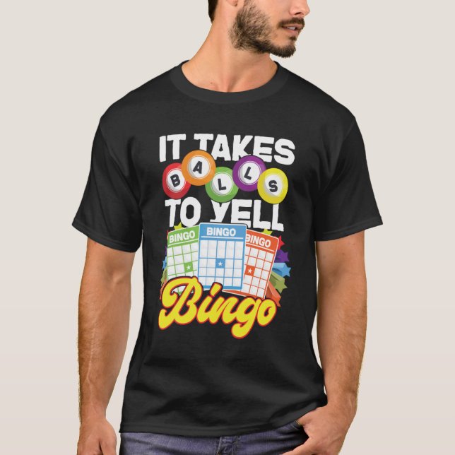 Camiseta Jugador De Bingo Se Toma Bolas Para Gritar Bingo (Anverso)