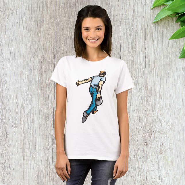 Camiseta Jugador de boliche retro lanzando bolas (Subido por el creador)