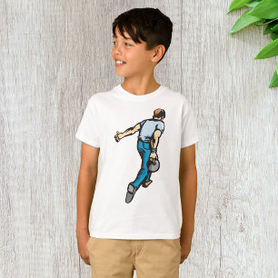Camiseta Jugador de bolos retro lanzando bola