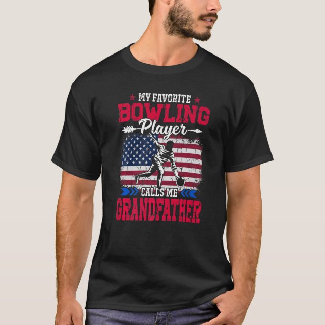 Camiseta Jugador De Bowling De Bandera De Estados Unidos Re (Anverso)