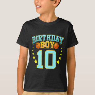 Camiseta Jugador de Bysketbyll, de 10 años, décimo cumpleañ