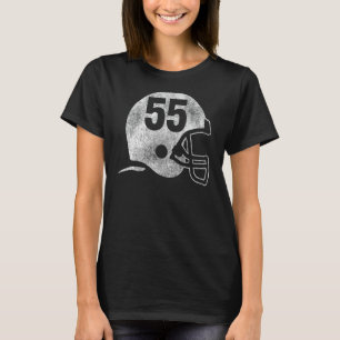 Camiseta Jugador de Casco de Fútbol Vintage Número 55 1