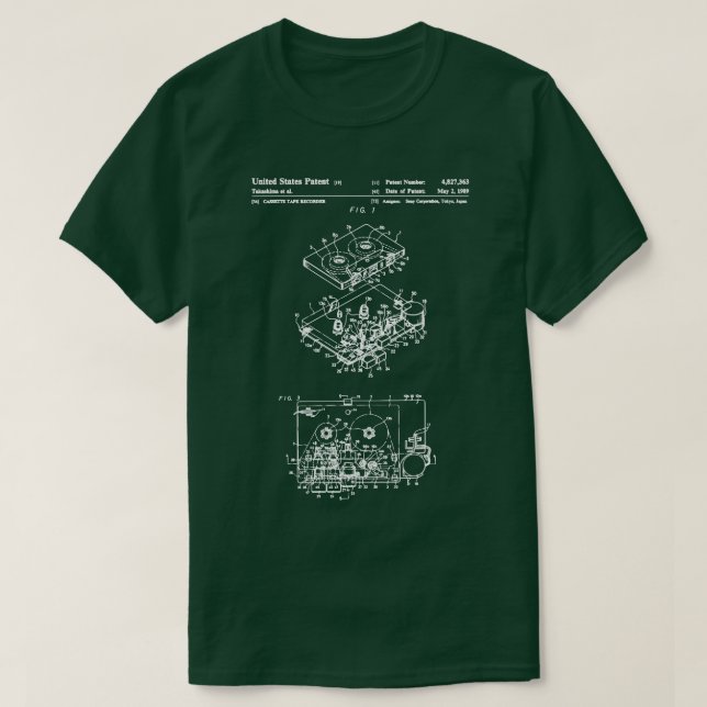 Camiseta Jugador de Cassette de Patente de Estados Unidos (Diseño del anverso)