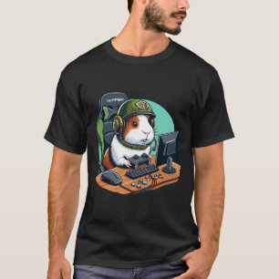 Camiseta Jugador de cerdo guineano jugando videojuego Anima