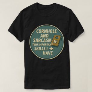 Camiseta Jugador de Cornhole con Sentido del Humor Sarcásti