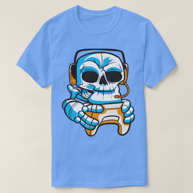 Camiseta Jugador de cráneo con joystick (Diseño del anverso)