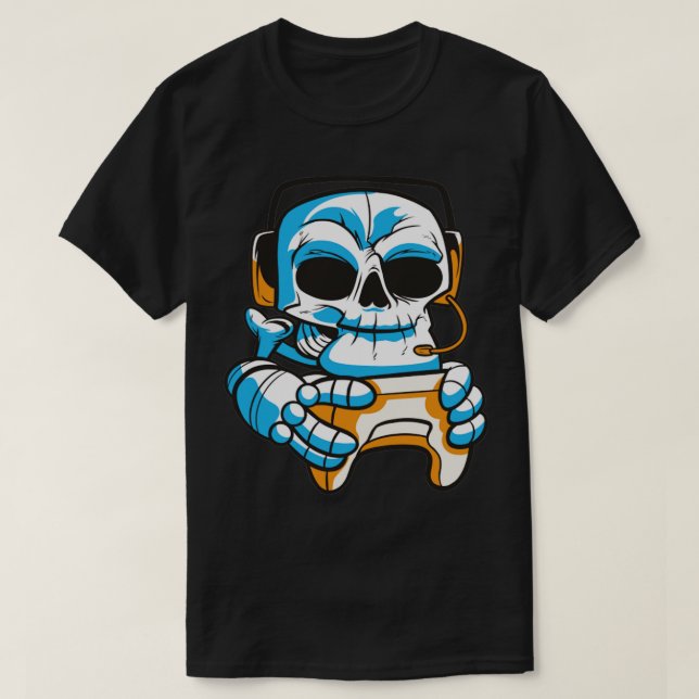 Camiseta Jugador de cráneo con joystick (Diseño del anverso)