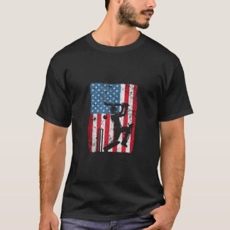 Camiseta Jugador De Cricket Coach De Jugador De Bandera Ame