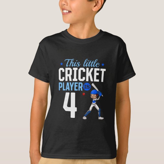 Camiseta Jugador de cricket cumpleaños 4  (Anverso)