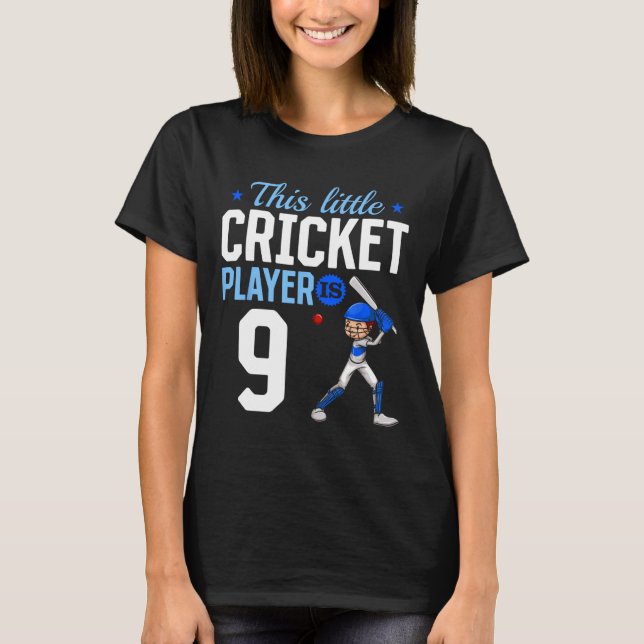 Camiseta Jugador de cricket cumpleaños 9 (Anverso)