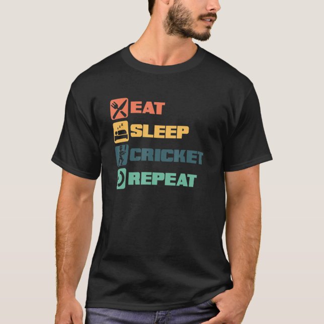 Camiseta Jugador de cricket de Eee Sleep Ball Bat Game Cric (Anverso)