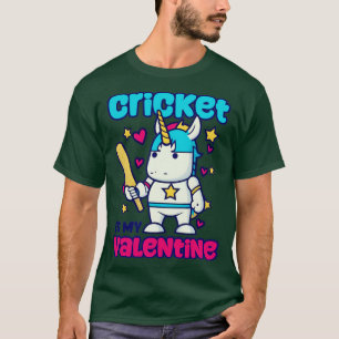 Camiseta Jugador de cricket, mi Valentine Unicorn