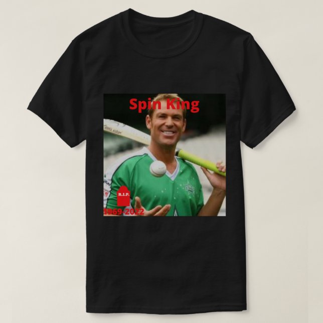 Camiseta Jugador de Cricket Shane Warne - Spin King Active (Diseño del anverso)