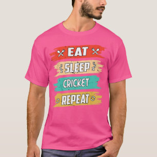 Camiseta Jugador de críquet de repetición del sueño
