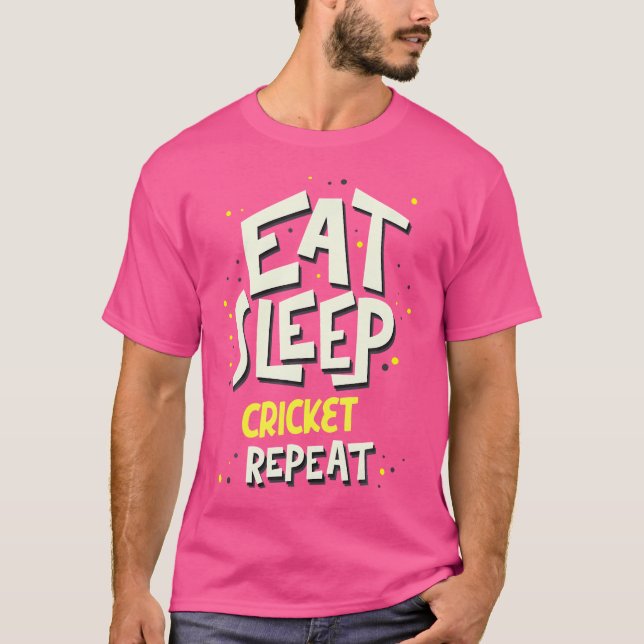 Camiseta Jugador de críquet de repetición del sueño (Anverso)