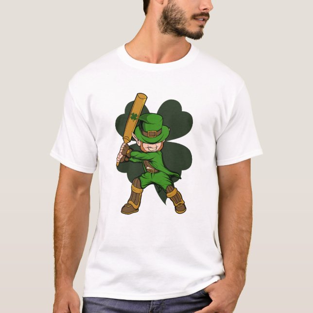 Camiseta Jugador de críquet Leprechaun St. Patrick's Day (Anverso)