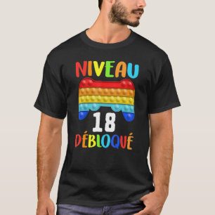 Camiseta Jugador de cumpleaños 18 desbloqueado Pop It Fidge