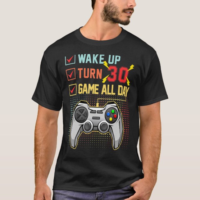 Camiseta Jugador De Cumpleaños De 30 Años De Edad Nivel 30  (Anverso)