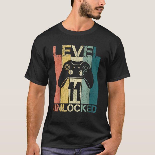 Camiseta Jugador de cumpleaños de once años de edad desbloq (Anverso)