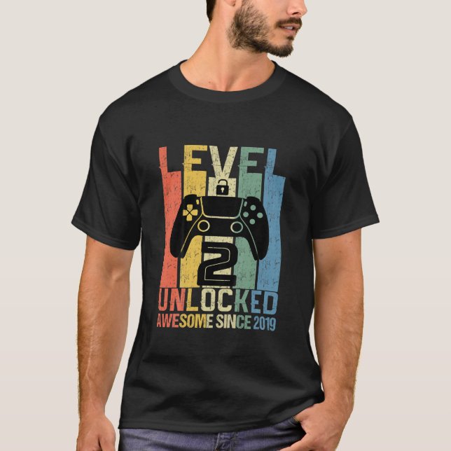 Camiseta Jugador de cumpleaños desbloqueado de nivel 2 para (Anverso)